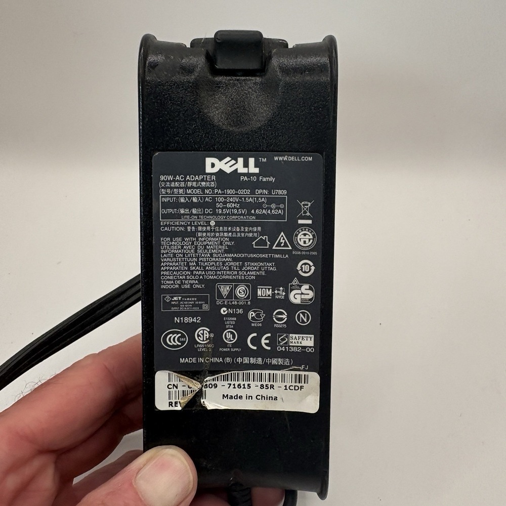 Dell 90W AC Power Adapter 19.5V 4.62A PA-10 PA-1900-02D2 Black